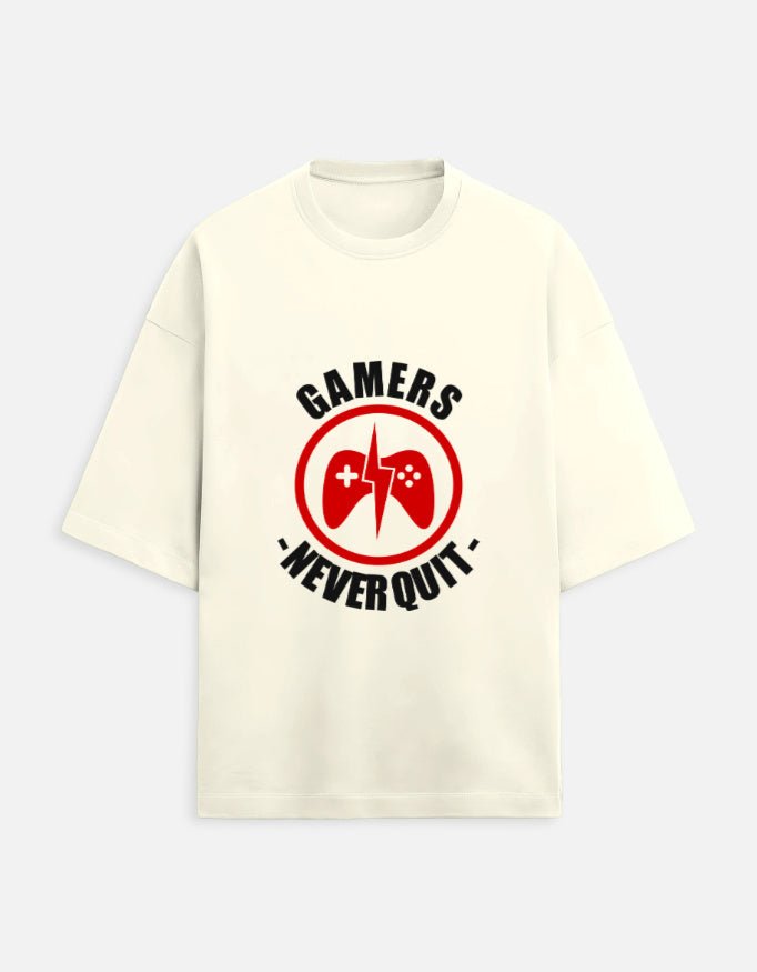 Gamers Never Quit Unisex Oversized Tee - WitWear.in - 