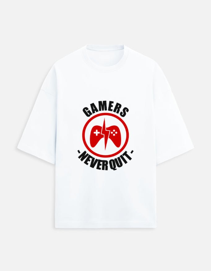 Gamers Never Quit Unisex Oversized Tee - WitWear.in - 